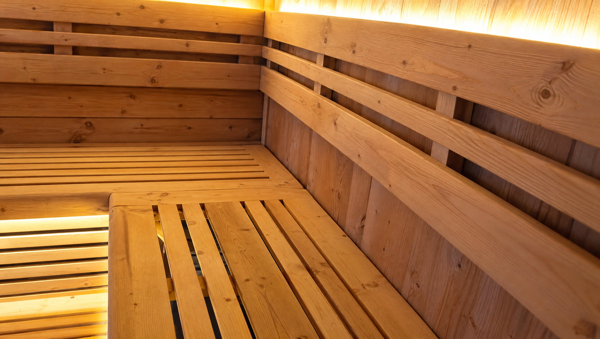 Timber seating detail showing the bench corner, slats, backrest and wall boards.
